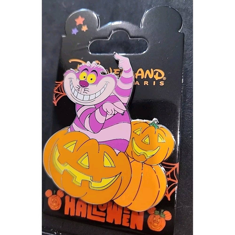 Disney Pin Disneyland Paris Halloween Cheshire Cat Pumpkin Alice Wonderland DLP